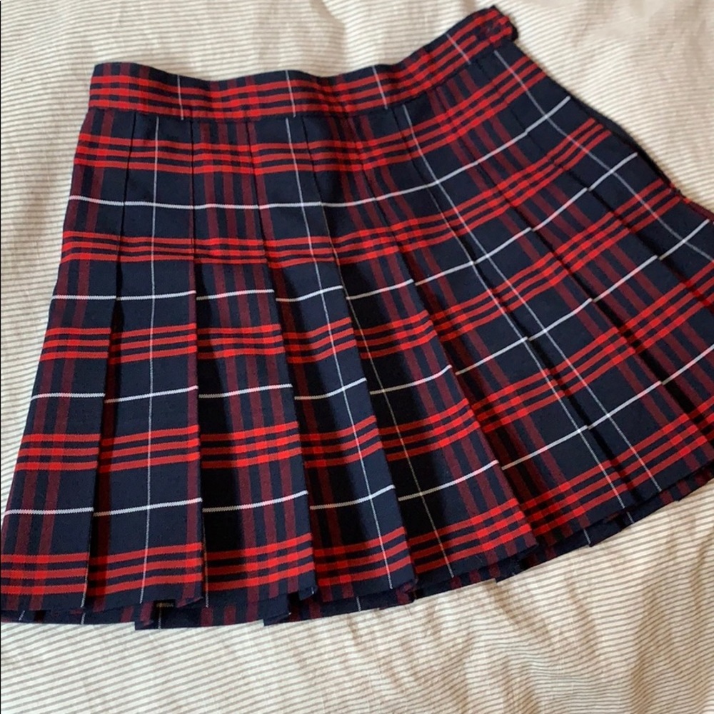 plaid pleated skirt